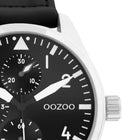 Ρολόι Oozoo C11009 Με Μαύρο Δερμάτινο Λουράκι & Μαύρο Καντράν