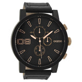 Ρολόι Oozoo C9034 Με Μαύρο Δερμάτινο Λουράκι