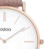Στρογγυλό ρολόι Oozoo Vintage C20149 με καφέ δερμάτινο λουράκι,άσπρο καντράν διαμέτρου 40mm και μηχανισμό μπαταρίας quartz.