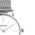 Ρολόι Oozoo Vintage C20230 Με Άσημί Μπρασελέ & Άσπρο Καντράν 28mm