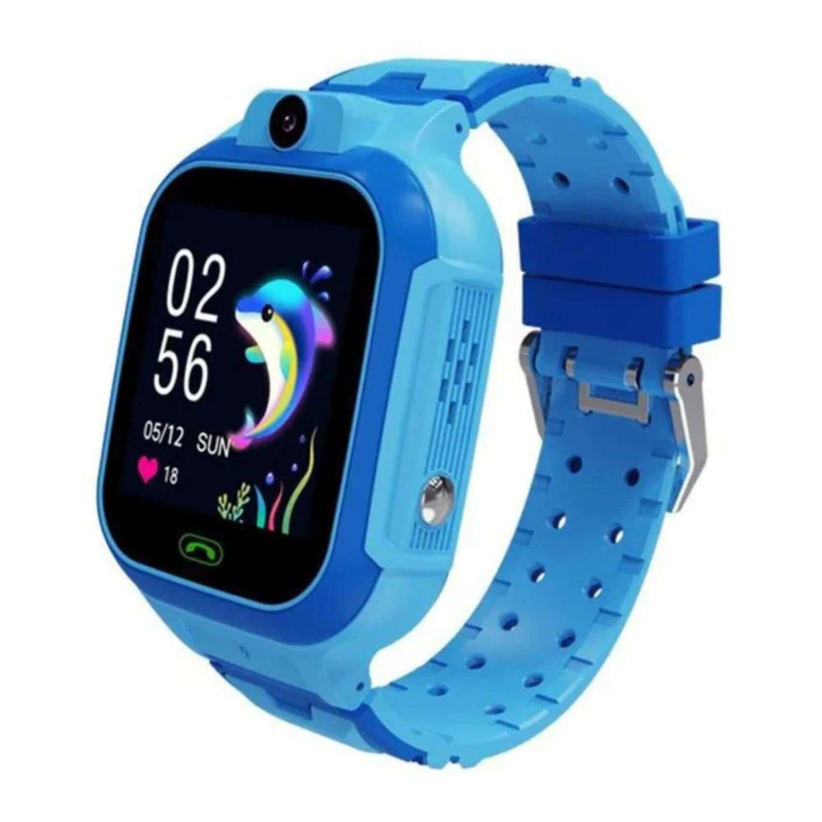 Πλάγια όψη παιδικού smartwatch DAS4 Skido 4G 203050401 με γαλάζιο λουράκι.
