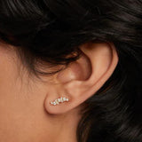 Γυναικεία σκουλαρίκια PDPAOLA AR01-808-U Natura καρφωτά από επιχρυσωμένο ασήμι διακοσμημένα με ζιργκόν.
