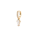 Μονό σκουλαρίκι κρίκος Pdpaola PG01-768-U Essentials Manila Gold σε χρυσό χρώμα με ζιργκόν δάκρυ. 