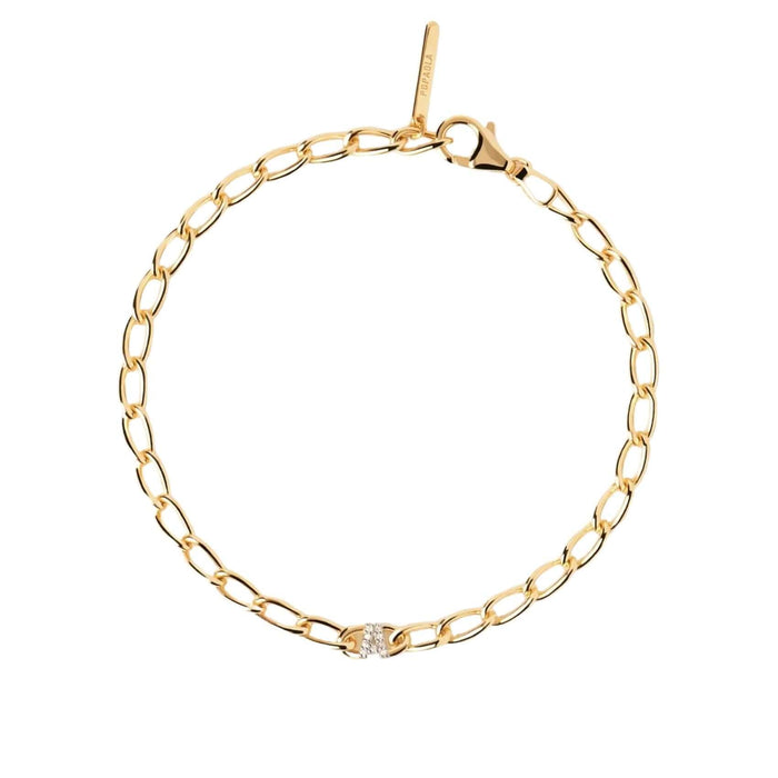 Βραχιόλι αλυσίδα Pdpaola PU01-538-U Letters Letter A Link με αρχικό "Α" με ζιργκόν. 