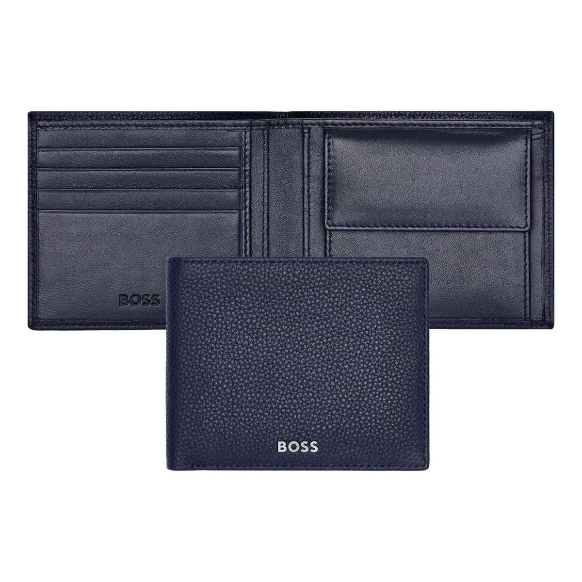 Ανδρικό Δερμάτινo Πορτοφόλι Hugo Boss HLM416N σε Μπλε Χρώμα