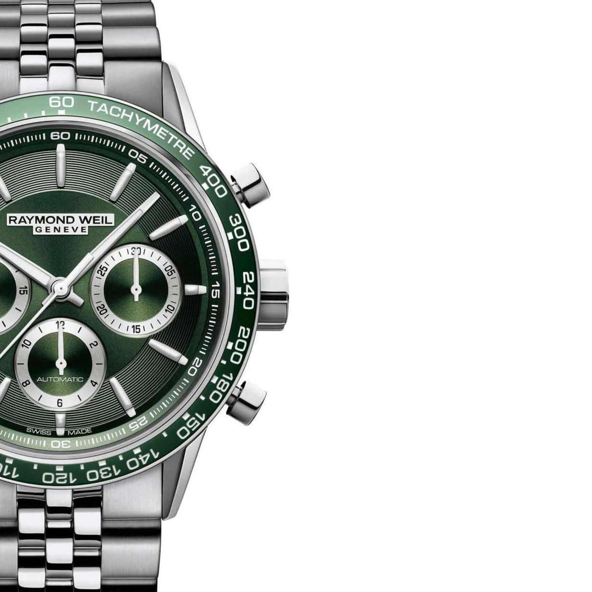 Raymond Weil Freelancer 7741-ST7-52021 Automatic Chronograph με πράσινο καντράν.