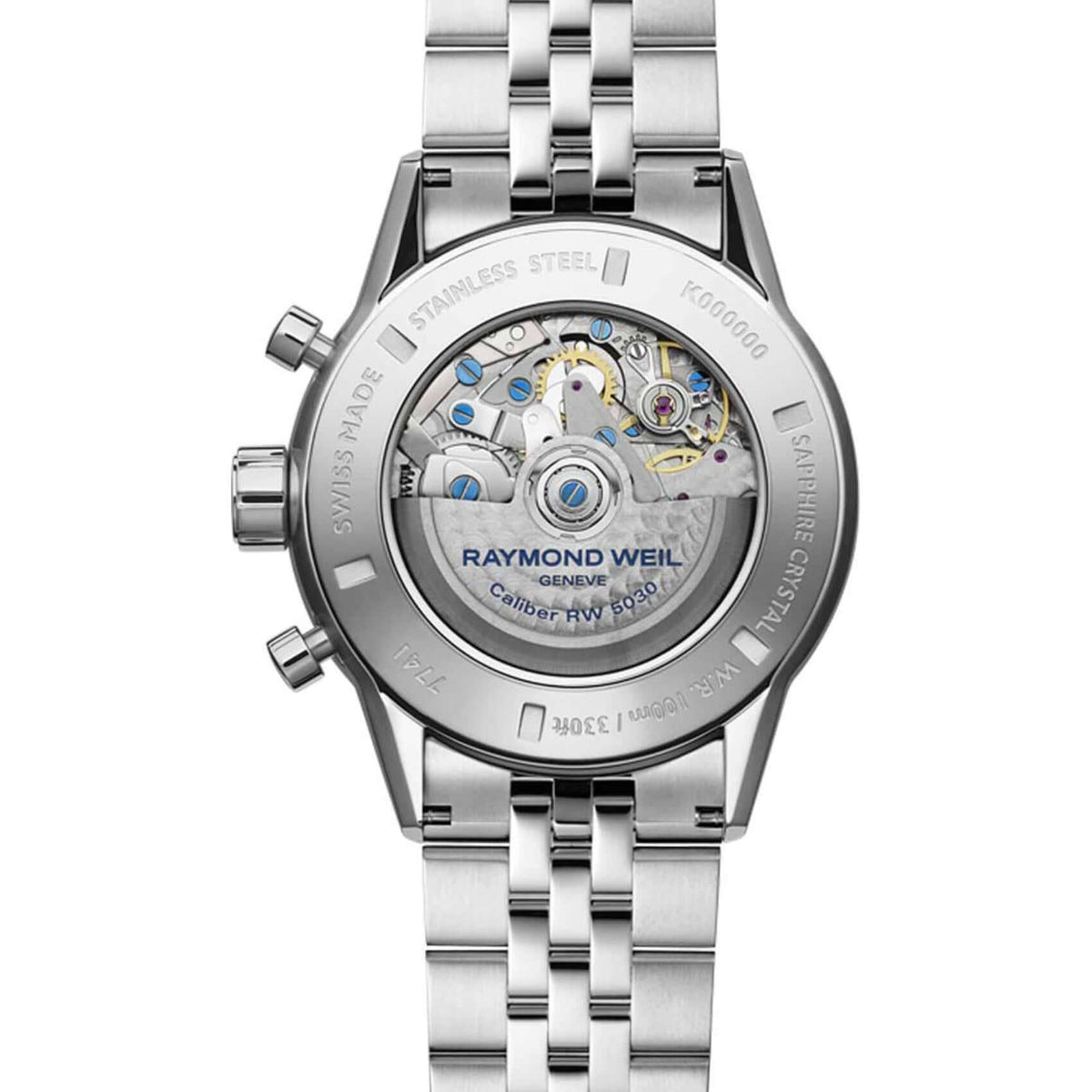 Raymond Weil Freelancer 7741-ST7-52021 Automatic Chronograph open back.