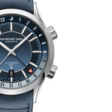 Raymond Weil Freelancer GMT 2761-STC-50001 αυτόματο με μπλε δερμάτινο λουράκι και μπλε καντράν διαμέτρου 40,5mm.