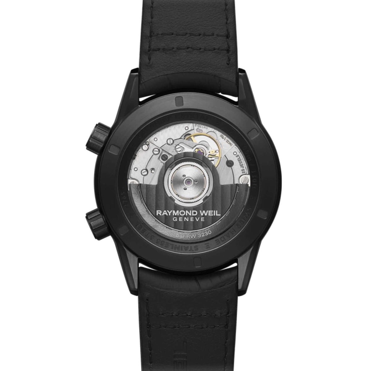 Raymond Weil Freelancer GMT Worldtimer 2765-BKC-20001 αυτόματο με μαύρο δερμάτινο λουράκι και μαύρο καντράν διαμέτρου 40,5mm.