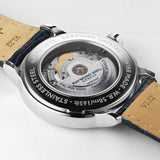 Ρολόι Raymond Weil Maestro 2227-STC-00508 με μπλε δερμάτινο λουράκι και μπλε καντράν διαμέτρου 40mm.