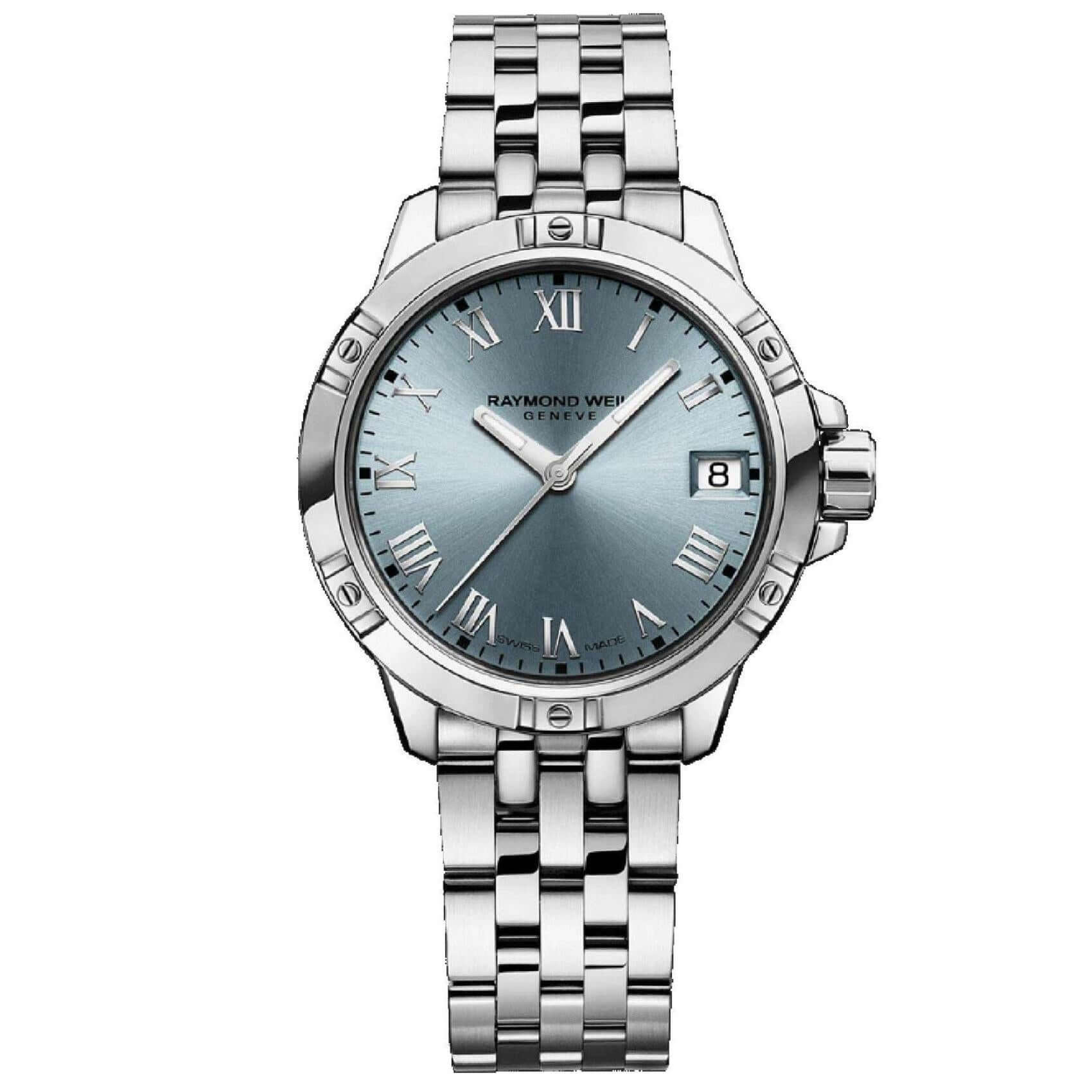 Ρολόι Raymond Weil Tango Classic Ladies 5960-ST-00500 με ασημί ατσάλινο μπρασελέ και γαλάζιο καντράν διαμέτρου 30mm.