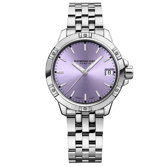 Ρολόι Raymond Weil Tango Classic Ladies 5960-ST-46001 με ασημί ατσάλινο μπρασελέ και μωβ καντράν διαμέτρου 30mm.