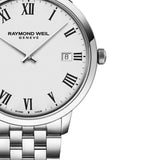 Ανδρικό ρολόι Raymond Weil Toccata 5485-ST-00300 με ασημί ατσάλινο μπρασελέ και άσπρο καντράν διαμέτρου 39mm.
