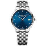 Ανδρικό ρολόι Raymond Weil Toccata 5585-ST-50001 με ασημί ατσάλινο μπρασελέ και μπλε καντράν διαμέτρου 42mm.