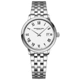 Γυναικείο ρολόι Raymond Weil Toccata 5985-ST-00300 με ασημί ατσάλινο μπρασελέ και άσπρο καντράν διαμέτρου 29mm.