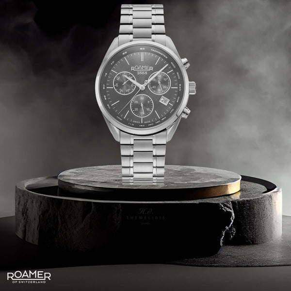 Ρολόι Roamer Pro Chrono 993819-41-85-20 Χρονογράφος Με Ασημί Μπρασελέ