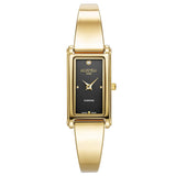 Γυναικείο ρολόι Roamer Elegance Diamond 866845-48-55-20 με χρυσό ατσάλινο μπρασελέ και μαύρό τετράγωνο φίλντισι καντράν διαμέτρου 32mm με διαμάντια.