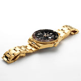 Αυτόματο ρολόι καταδυτικό Roamer Premier 986983-48-85-20 με χρυσό μπρασελέ, μαύρο καντράν με ένδειξη ημερομηνίας και κάσα διαμέτρου 42mm.