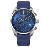 Ανδρικό ρολόι Roamer Pro Chrono Greek Limited Edition 993819-41-45-21 Box Set χρονογράφος με μπλε καντράν 44mm και μπλε καουτσούκ λουράκι.