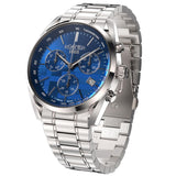 Ανδρικό ρολόι Roamer Pro Chrono Greek Limited Edition 993819-41-45-21 Box Set χρονογράφος με ασημί ατσάλινο μπρασελέ και καντράν διαμέτρου 44mm.