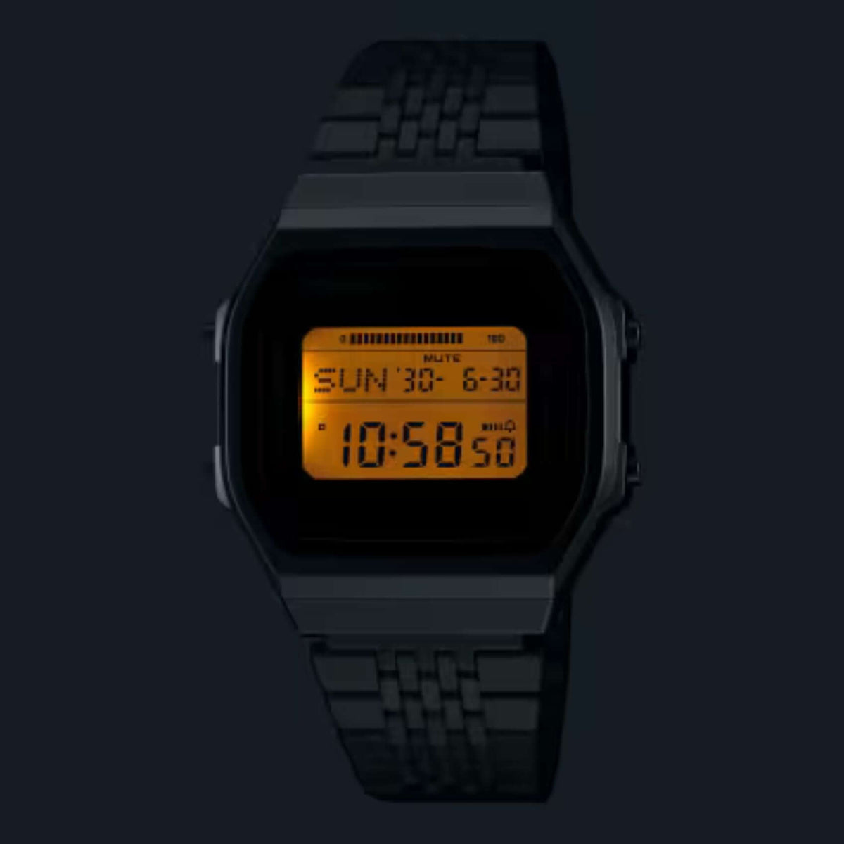 Unisex ρολόι Casio Vintage ABL-100WE-1AEF με φωτιζόμενη οθόνη LED.
