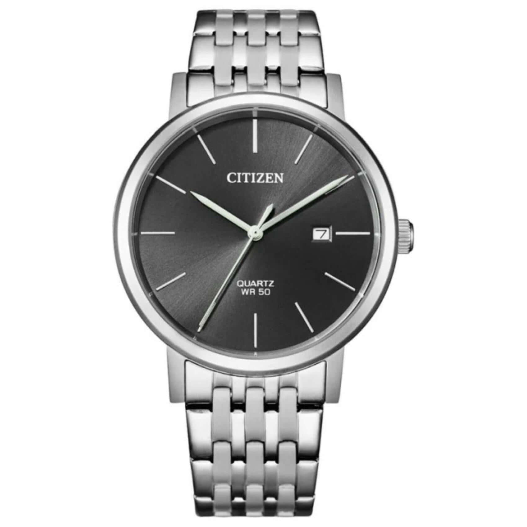 Ρολόι χρονογράφος Citizen BI5070-57H με ατσάλινο ασημί μπρασελέ και γκρι καντράν διαμέτρου 41mm.