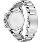 Ρολόι Citizen Eco-Drive CB5914-89L Solar χρονογράφος με ασημί ατσάλινο μπρασελέ και μπλε καντράν διαμέτρου 43mm.