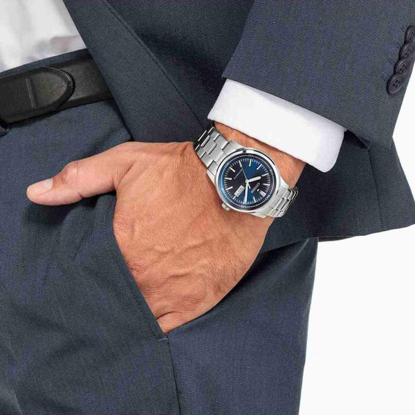 Αυτόματο Ρολόι Citizen NH8400-87LE Με Ασημί Μπρασελέ & Μπλε Καντράν