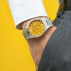 Αυτόματο Ρολόι Citizen NJ0150-81Z Tsuyosa Με Ασημί Μπρασελέ & Πορτοκαλί Καντράν