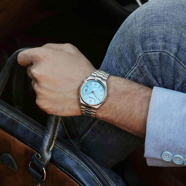 Αυτόματο Ρολόι Citizen NJ0151-88M Tsuyosa Με Ασημί Μπρασελέ & Γαλάζιο Καντράν