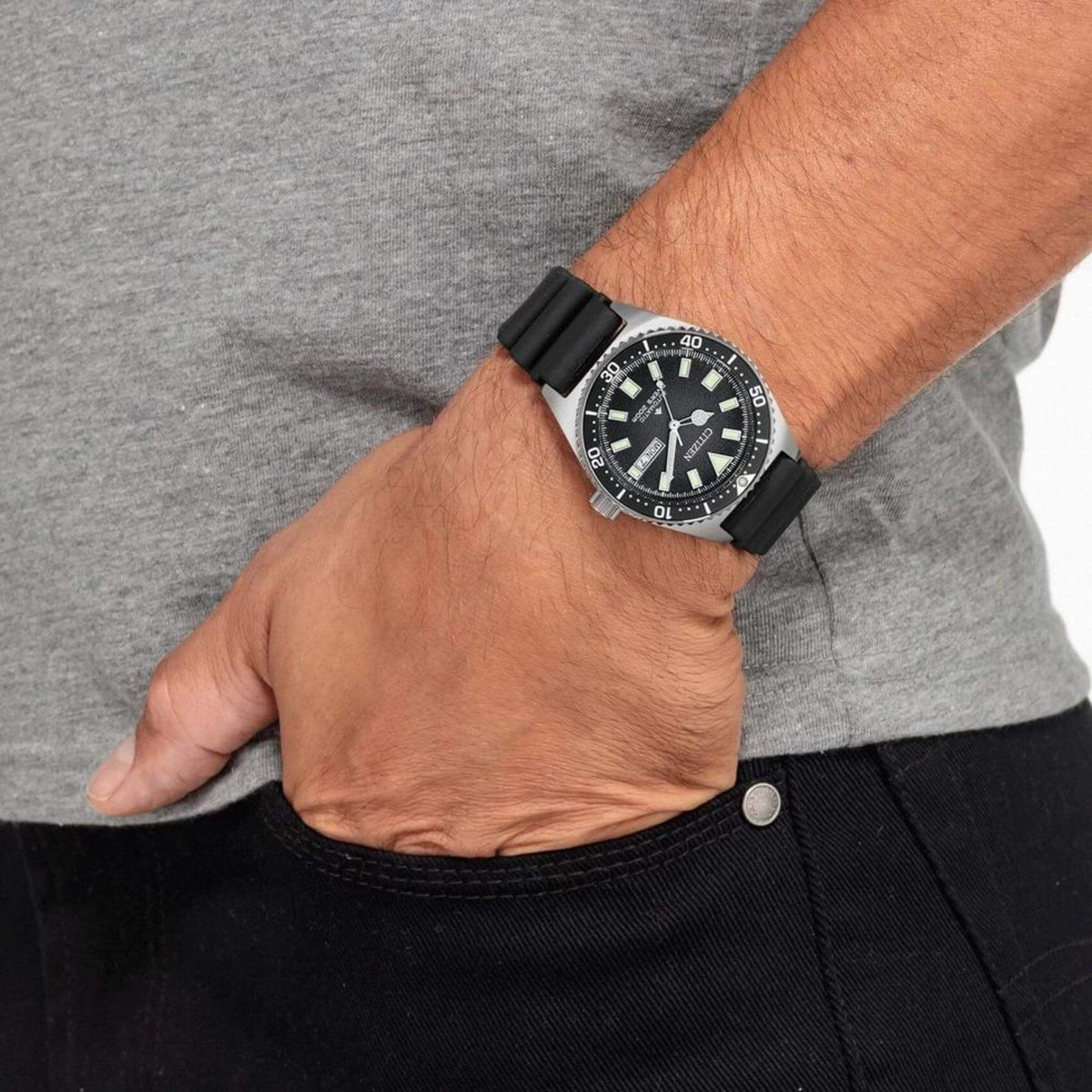 Καταδυτικό Ρολόι Citizen Promaster Divers NY0120-01EE Με Μαύρο Καουτσούκ Λουράκι