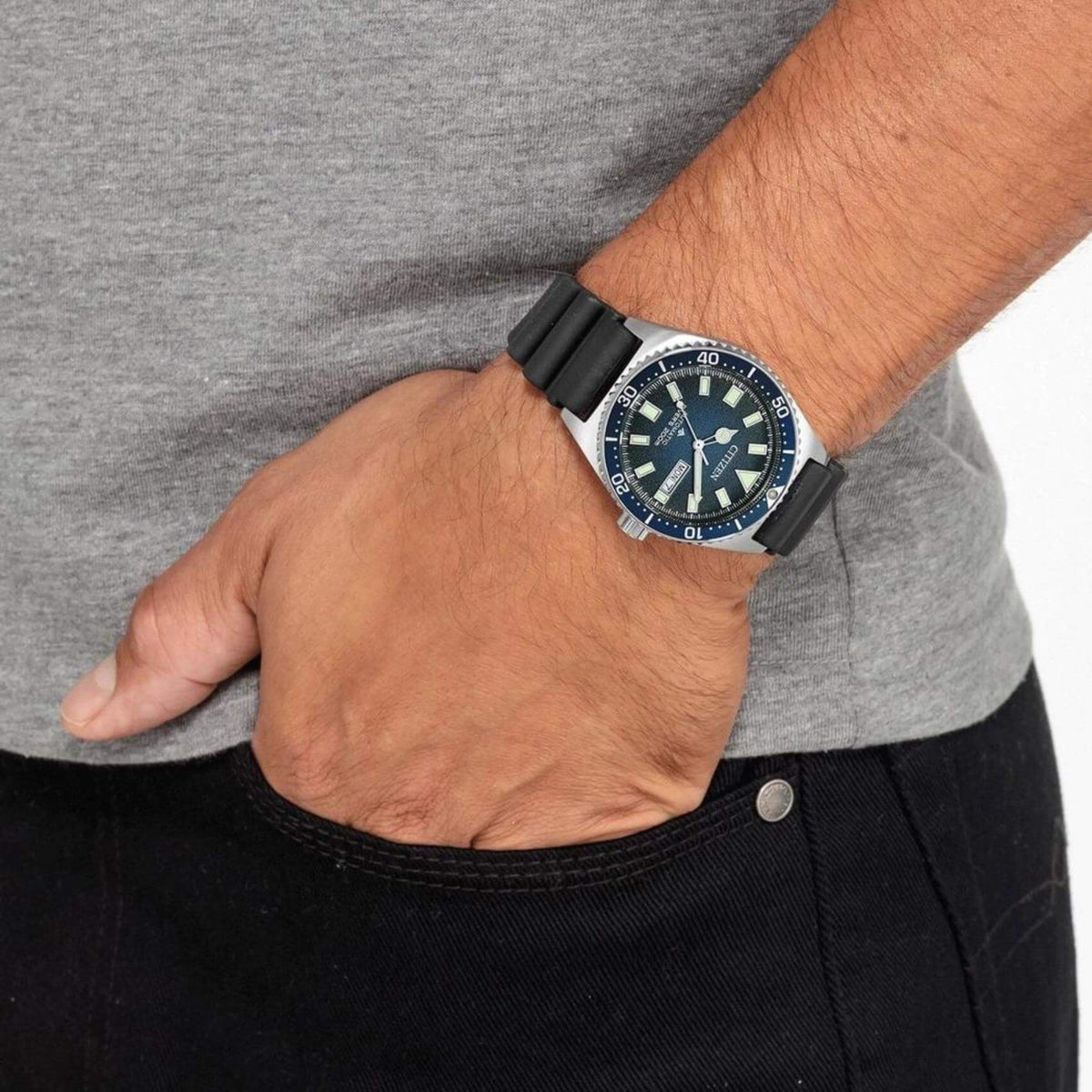 Καταδυτικό Ρολόι Citizen Promaster Divers NY0129-07LE Με Μαύρο Καουτσούκ Λουράκι