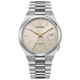 Αυτόματο Ρολόι Citizen Tsuyosa NJ0151-88W Με Ασημί Μπρασελέ & Μπεζ Καντράν