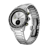 Ασημί μπρασελέ από ανοξείδωτο ατσάλι του ρολογιού D1 Milano D1-CHBJ20 με σατινέ υφή και κούμπωμα ασφαλείας.