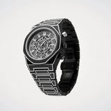 Ρολόι D1 Milano Skeleton Black Sketch D1-PHBJ14 με μαύρο πολυκαρμπονικό μπρασελέ και μαύρο skeleton καντράν 40.5mm.