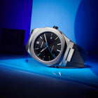Ρολόι D1 Milano Retro Blue D1-ATRJ11 Αυτόματο Με Μαύρο Καουτσούκ Λουρί