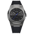Ρολόι D1 Milano Retro Blue D1-ATRJ11 Αυτόματο Με Μαύρο Καουτσούκ Λουρί