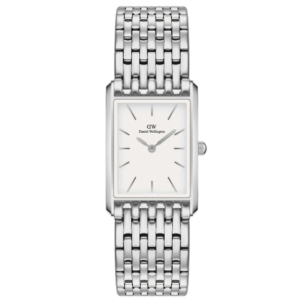 Γυναικείο ρολόι Daniel Wellington Bound 9-Link DW00100706 με ασημί ατσάλινο μπρασελέ και άσπρο τετράγωνο καντράν μεγέθους 32Χ22mm.