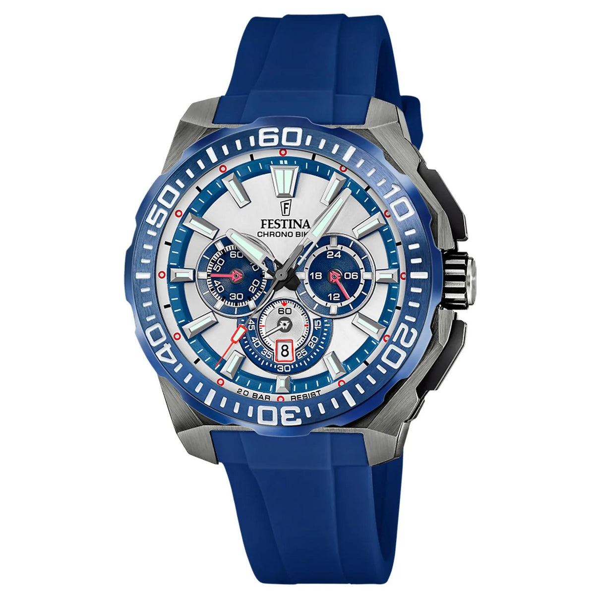Καταδυτικό ανδρικό ρολόι Festina F20755/4 με μπλε λουράκι και μπλε καντράν