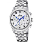 Ρολόι Festina F20040/1 Swiss Made Με Ασημί Μπρασελέ & Ασημί Καντράν