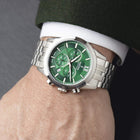 Ρολόι Festina F20040/3 Swiss Made Με Ασημί Μπρασελέ & Πράσινο Καντράν