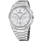 Ρολόι Festina Rive F20059/1 Swiss Made Με Ασημί Μπρασελέ & Ασημί Καντράν