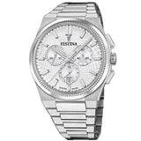 Ρολόι Festina Rive F20059/1 Swiss Made Με Ασημί Μπρασελέ & Ασημί Καντράν