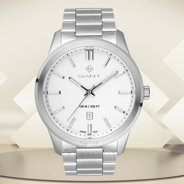 Ρολόι Gant Bridgeton G182007 Με Ασημί Μπρασελέ & Άσπρο Καντράν