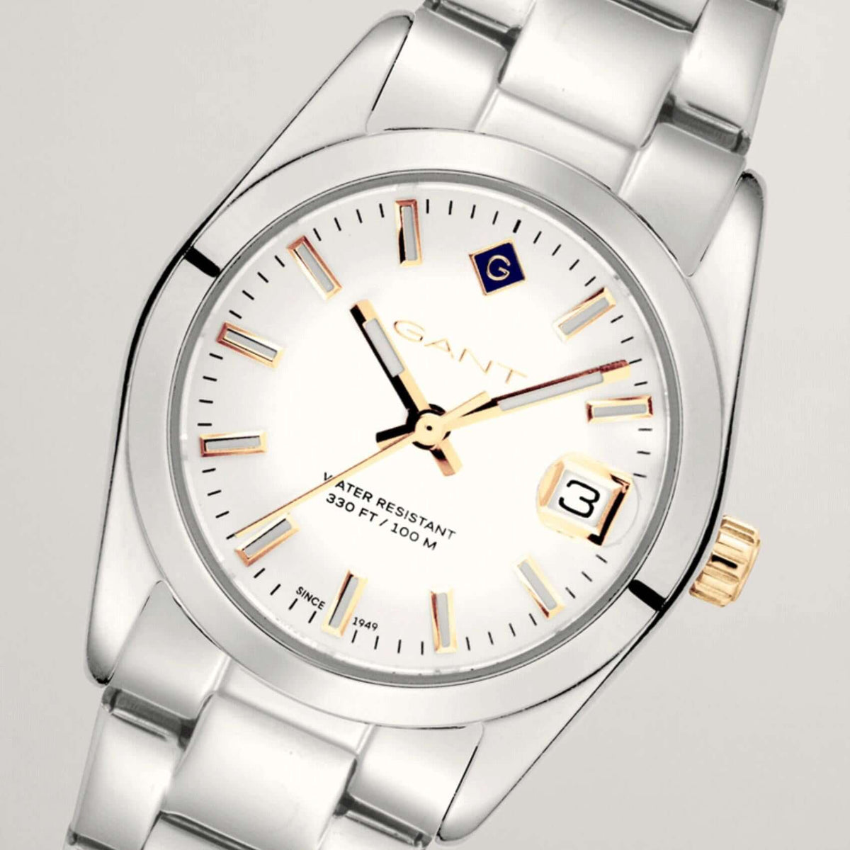 Ρολόι Gant Everett Mini G186001 με ασημί ατσάλινο μπρασελέ και ασημί καντράν διαμέτρου 28mm.
