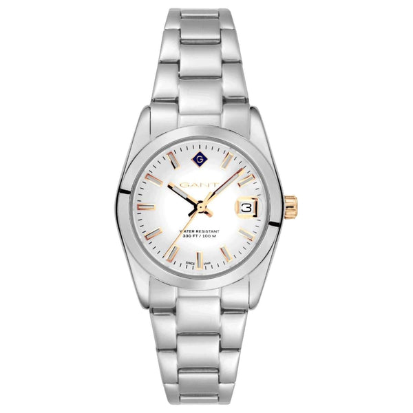 Ρολόι Gant Everett Mini G186001 με ασημί ατσάλινο μπρασελέ και ασημί καντράν διαμέτρου 28mm.
