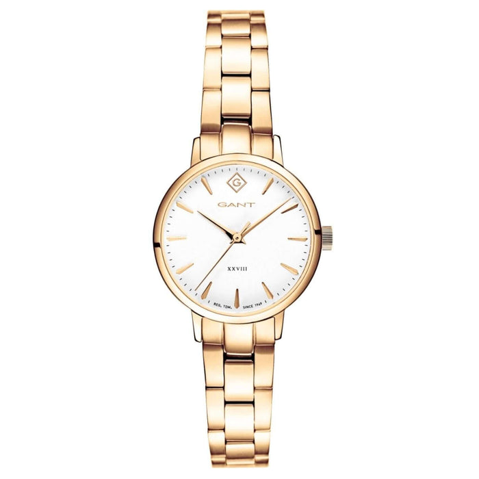 Γυναικείο ρολόι Gant Park Avenue G126004 με χρυσό μπρασελέ και άσπρο καντράν 28mm.