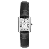 Γυναικείο ρολόι Gant Rhode Island Mini G195005 με μαύρο δερμάτινο λουράκι και άσπρο τετράγωνο καντράν μεγέθους 20,5mm.