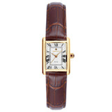 Γυναικείο ρολόι Gant Rhode Island Mini G195006 με καφέ δερμάτινο λουράκι και άσπρο τετράγωνο καντράν μεγέθους 20,5mm.