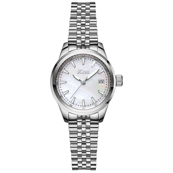 Γυναικείο ρολόι JCOU Calisti JU19079-4 με ασημί ατσάλινο μπρασελέ και φίλντισι καντράν διαμέτρου 25mm.